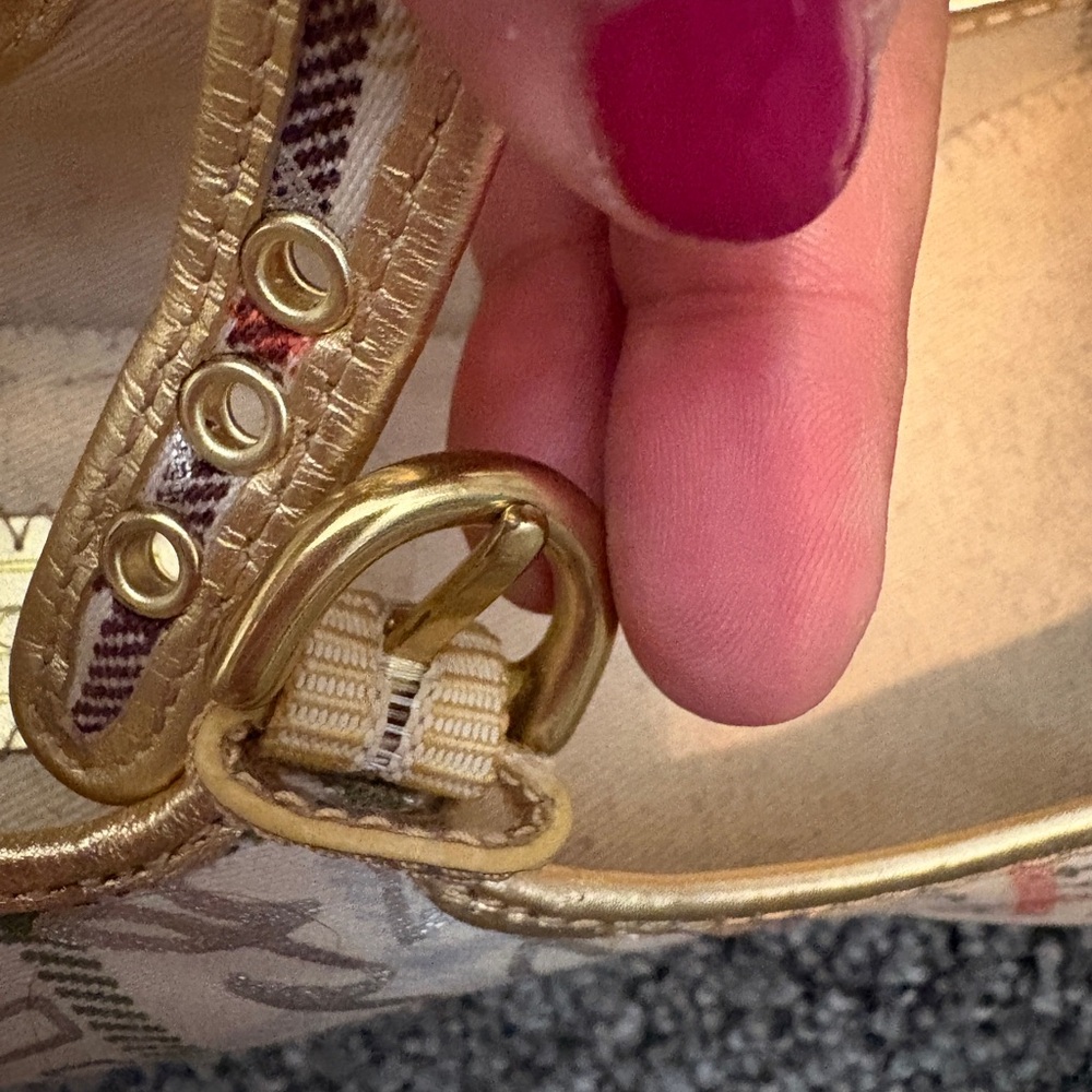 Coach Gold and Multicolor Sneaker Heels - Picture 9 of 9